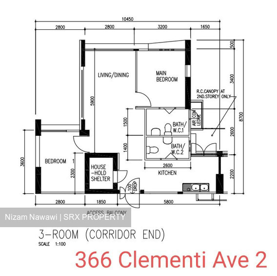 Blk 366 Clementi Avenue 2 (Clementi), HDB 3 Rooms #257875241